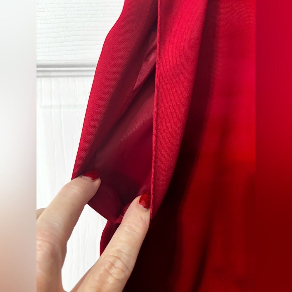 Le Suit Classic Skirt Suit Set Women's Size 14W Red Pockets Lined Holiday READ - Picture 11 of 16
